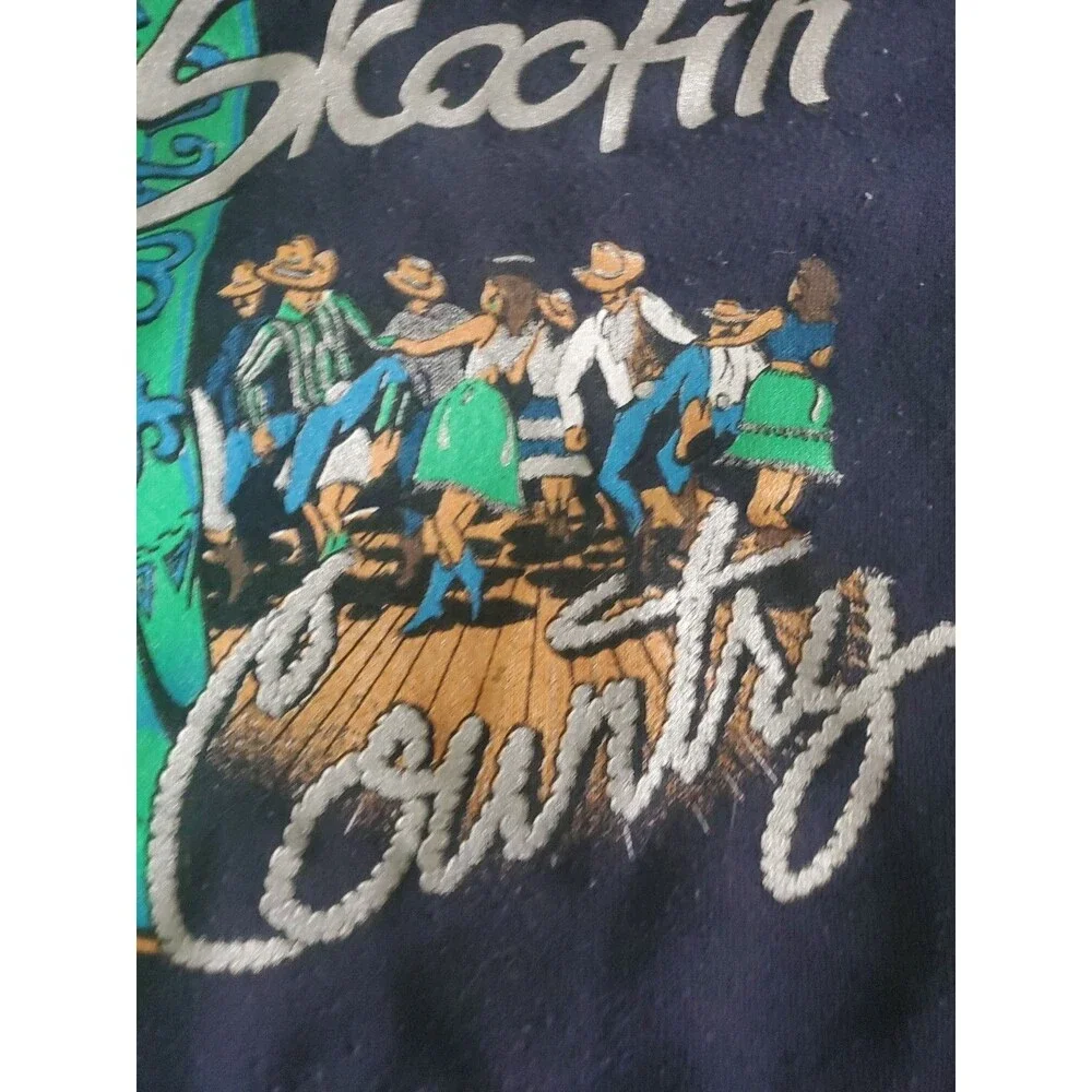 Tultex Vintage Sweater Boot Skootin' Country 80's Made In USA Men's XL